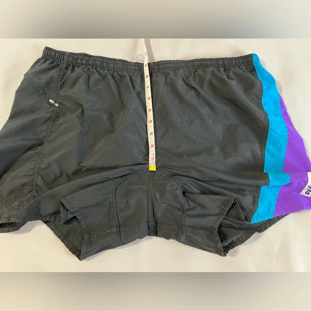 Vintage HIND Men’s Shorts Black‎ Purple Sz X-Large Nylon Made USA